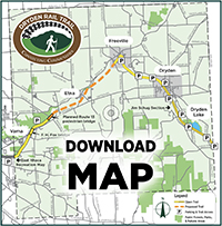 Map icon to click to view or download PDF of the Dryden Rail Trail trail map.